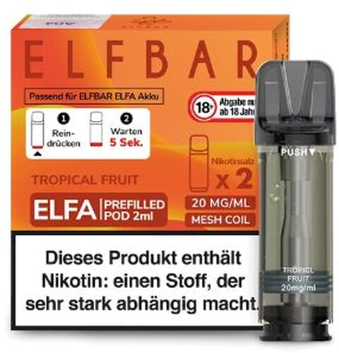 Elf Bar ELFA Tropical Fruit Prefilled Pod 2x2ml 20mg