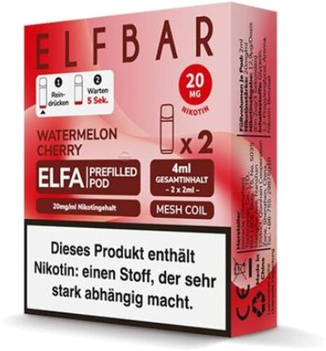 Elf Bar ELFA Watermelon Cherry Prefilled Pod 2x2ml 20mg