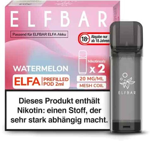 Elf Bar ELFA Watermelon Prefilled Pod 2x2ml 20mg Elf Bar ELFA Watermelon Prefilled Pod 2x2ml 20mg