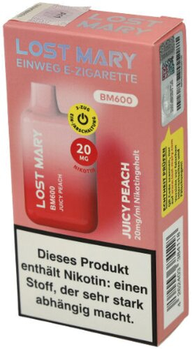 Elf Bar Lost Mary BM600 Peach Ice (ehemals Juicy Peach) Einweg E-Zigarette 20mg