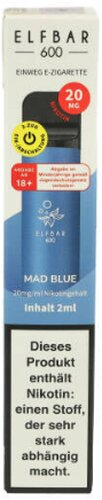 Elf Bar 600 Mad Blue Einweg E-Zigarette 20mg Elf Bar 600 Mad Blue Einweg E-Zigarette 20mg
