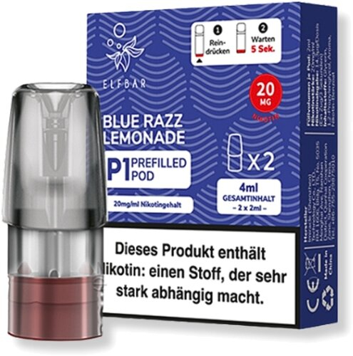 Elf Bar Mate 500 P1 Blue Razz Lemonade Prefilled Pod 2x2ml 20mg Elf Bar Mate 500 P1 Blue Razz Lemonade Prefilled Pod 2x2ml 20mg