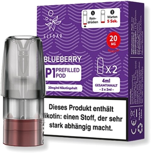 Elf Bar Mate 500 P1 Blueberry Prefilled Pod 2x2ml 20mg