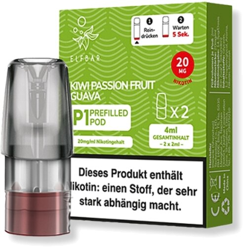Elf Bar Mate 500 P1 Kiwi Passionfruit Guave Prefilled Pod 2x2ml 20mg