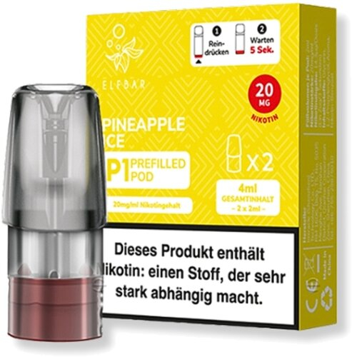 Elf Bar Mate 500 P1 Pineapple Ice Prefilled Pod 2x2ml 20mg