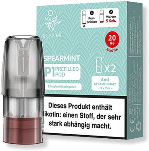 Elf Bar Mate 500 P1 Spearmint Prefilled Pod 2x2ml 20mg Elf Bar Mate 500 P1 Spearmint Prefilled Pod 2x2ml 20mg