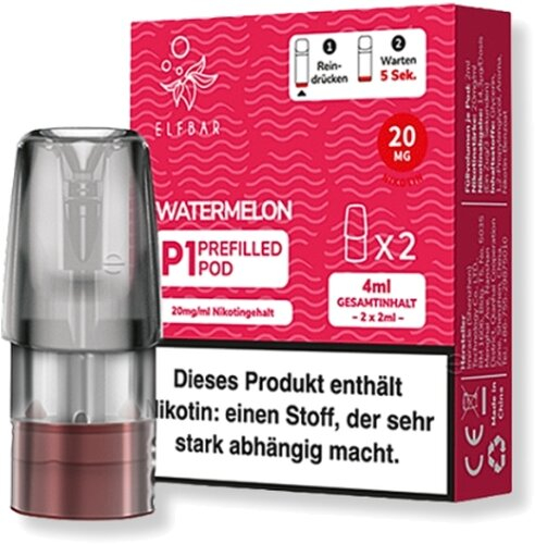 Elf Bar Mate 500 P1 Watermelon Prefilled Pod 2x2ml 20mg