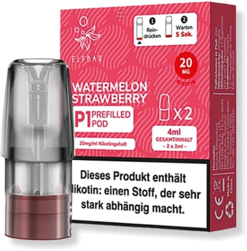 Elf Bar Mate 500 P1 Watermelone Strawberry Prefilled Pod 2x2ml 20mg