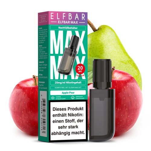 ELF Bar Max Nachfülltank Apple Pear 10ml 20mg/ml ELF Bar Max Nachfülltank Apple Pear 10ml 20mg/ml