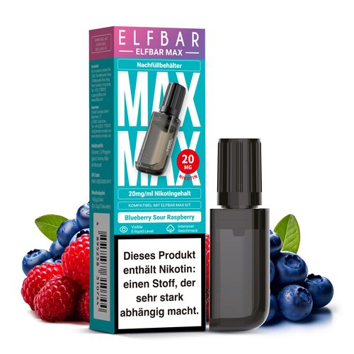 ELF Bar Max Nachfülltank Blueberry Sour Raspberry 10ml 20mg/ml