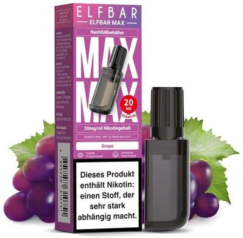Elfbar Max Nachfülltank Grape 10ml 20mg/ml