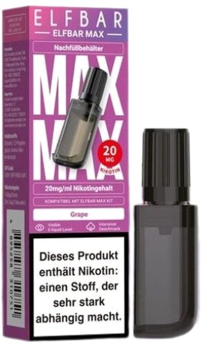 Elfbar Max Nachfülltank Grape 10ml 20mg/ml