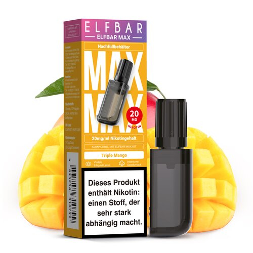 ELF Bar Max Nachfülltank Triple Mango 10ml 20mg/ml ELF Bar Max Nachfülltank Triple Mango 10ml 20mg/ml