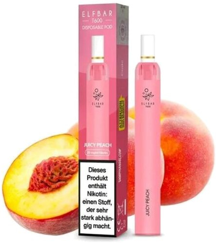 Elf Bar T600 E-Zigarette mit Filter Juicy Peach 20 mg Nikotin Elf Bar T600 E-Zigarette mit Filter Juicy Peach 20 mg Nikotin