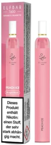 Elf Bar T600 E-Zigarette mit Filter Peach Ice 20 mg Nikotin
