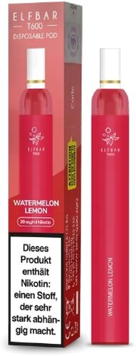 Elf Bar T600 E-Zigarette mit Filter Watermelon Lemon 20 mg Nikotin