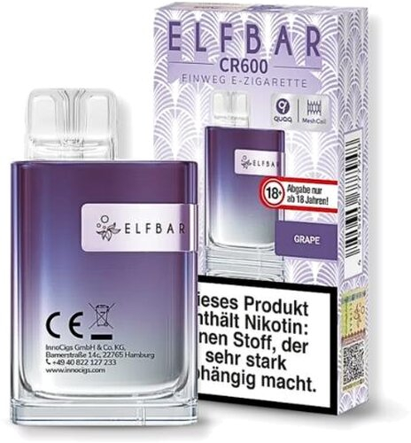 Elfbar CR600 Grape Einweg E-Zigarette 20mg
