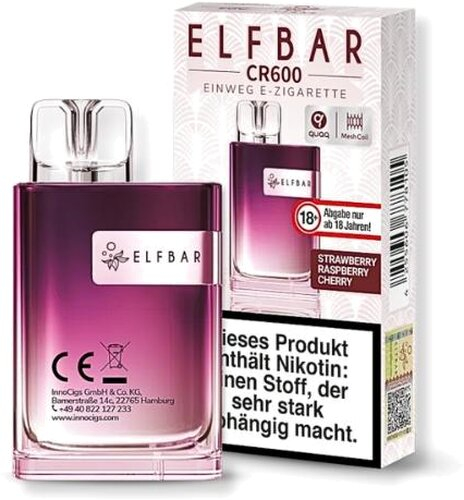 Elfbar CR600 Strawberry Raspberry Cherry Einweg E-Zigarette 20mg Elfbar CR600 Strawberry Raspberry Cherry Einweg E-Zigarette 20mg