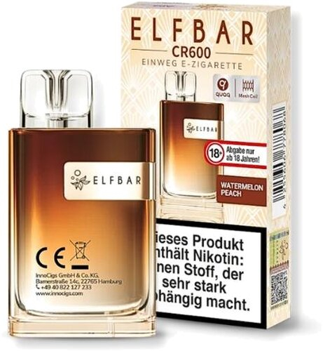 Elfbar CR600 Watermelon Peach Einweg E-Zigarette 20mg Elfbar CR600 Watermelon Peach Einweg E-Zigarette 20mg