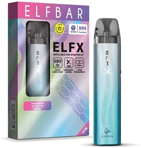 Elfbar ELFX Kit E-Zigarette Silver Blue