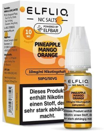 Elfliq by Elf Bar Nicsalt Liquid Pineapple Mango Orange 10mg