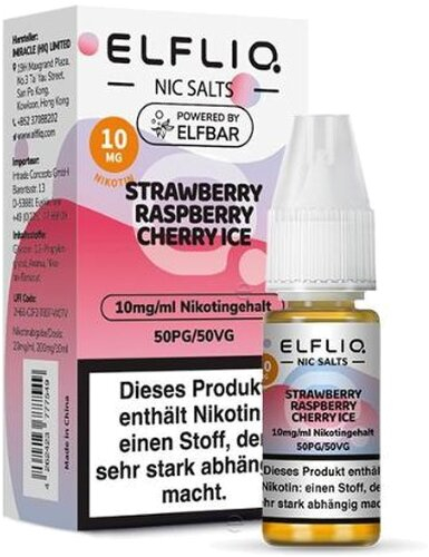 Elfliq by Elf Bar Nikotinsalz Liquids Strawberry Raspberry Cherry Ice 10mg