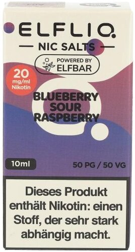 Elfliq by Elfbar Blueberry Sour Raspberry 20mg Nic Salt Liquid