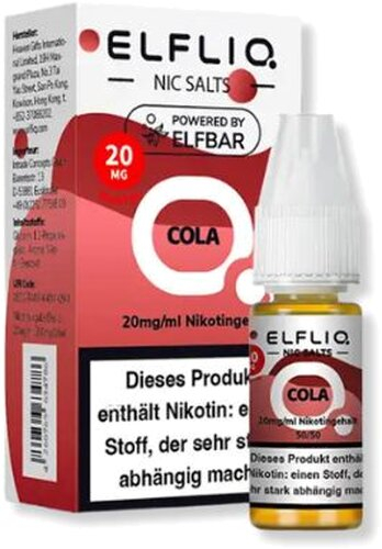 Elfliq by Elfbar Cola 20mg Nic Salt Liquid