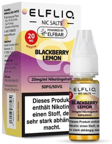 Elfliq by Elf Bar Nicsalt Liquid Blackberry Lemon 20mg