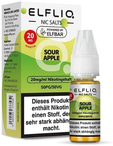 Elfliq by Elfbar Nicsalt Liquids Sour Apple 20mg