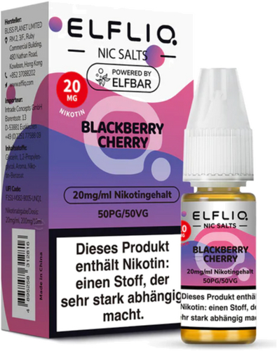 Elfliq by Elfbar Nikotinsalz Liquid Blackberry Cherry 20mg