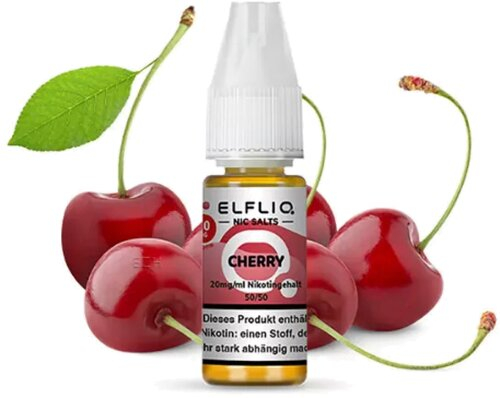 Elfliq by Elfbar Cherry 20mg Nic Salt Liquid Elfliq by Elfbar Cherry 20mg Nic Salt Liquid