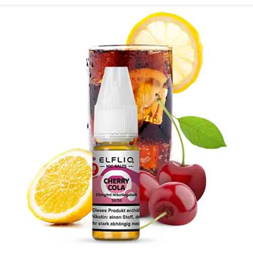 Elfliq by Elfbar Cherry Cola 20mg Nic Salt Liquid Elfliq by Elfbar Cherry Cola 20mg Nic Salt Liquid