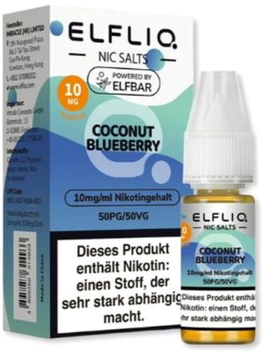 Elfliq by Elfbar Nikotinsalz Liquid Coconut Blueberry 10mg