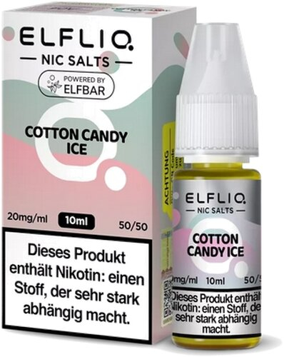Elfliq by Elf bar Nic Salt Liquid Cotton Candy 20mg Elfliq by Elf bar Nic Salt Liquid Cotton Candy 20mg