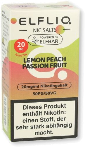 Elfliq by Elfbar Nikotinsalz Liquid Lemon Peach Passionfruit 20mg