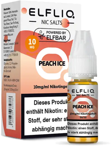 Elfliq by Elfbar Nikotinsalz Liquid Peach Ice 10mg