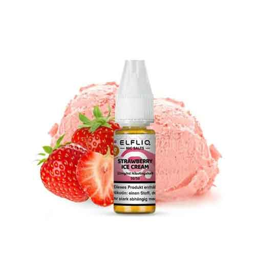 Elfliq by Elfbar Nicsalt Liquid Strawberry Ice Cream 10mg Elfliq by Elfbar Nicsalt Liquid Strawberry Ice Cream 10mg
