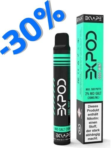 EXVAPE EXPOD Einweg E-Shisha Cool Mint max. 600 Züge EXVAPE EXPOD Einweg E-Shisha Cool Mint max. 600 Züge