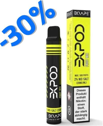 EXVAPE EXPOD Einweg E-Shisha Fruit Mix max. 600 Züge EXVAPE EXPOD Einweg E-Shisha Fruit Mix max. 600 Züge