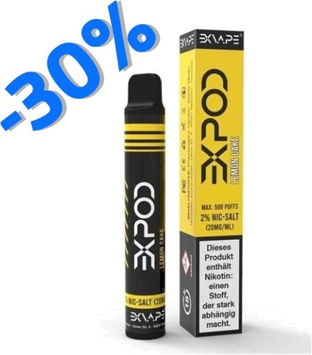 EXVAPE EXPOD Einweg E-Shisha Lemon Cake max. 600 Züge EXVAPE EXPOD Einweg E-Shisha Lemon Cake max. 600 Züge