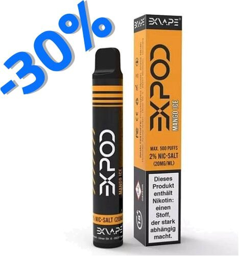 EXVAPE EXPOD Einweg E-Shisha Mango Ice max. 600 Züge