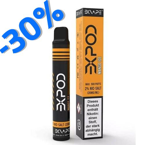 EXVAPE EXPOD Einweg E-Shisha Mango Ice max. 600 Züge EXVAPE EXPOD Einweg E-Shisha Mango Ice max. 600 Züge