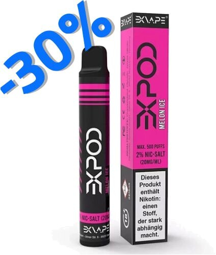 EXVAPE EXPOD Einweg E-Shisha Melon Ice max. 600 Züge EXVAPE EXPOD Einweg E-Shisha Melon Ice max. 600 Züge