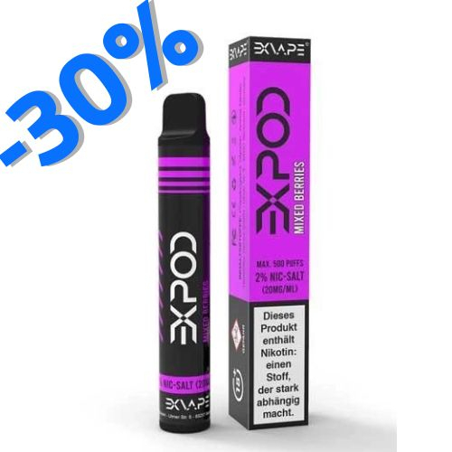 EXVAPE EXPOD Einweg E-Shisha Mixed Berries max. 600 Züge EXVAPE EXPOD Einweg E-Shisha Mixed Berries max. 600 Züge