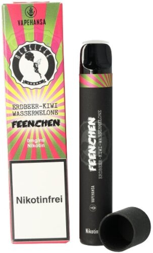 Feenchen 600 Einweg E-Shisha Erdbeer-Kiwi-Wassermelone 0mg