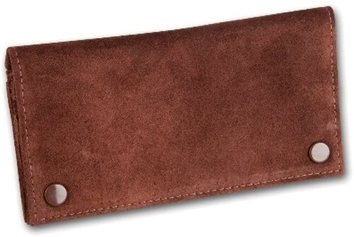 Feinschnitt-Tasche Wildleder braun 17 x 2 x 9 cm