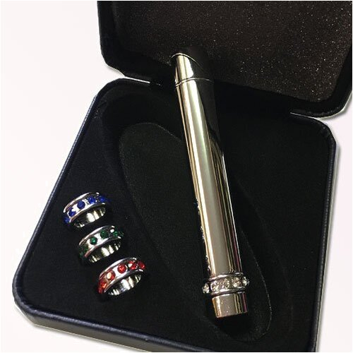 Feuerzeug mit austauschbaren Schmuck-Ringen Chrom