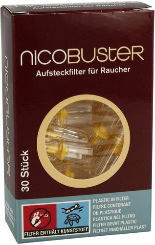 Filteraufsatz Nicobuster 8mm Zigarettenfilter 30 Stück Filteraufsatz Nicobuster 8mm Zigarettenfilter 30 Stück