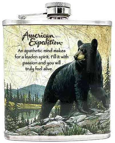 Flachmann Chrom bedruckt - Motiv: Bär 7oz/210ml Flachmann Chrom bedruckt - Motiv: Bär 7oz/210ml